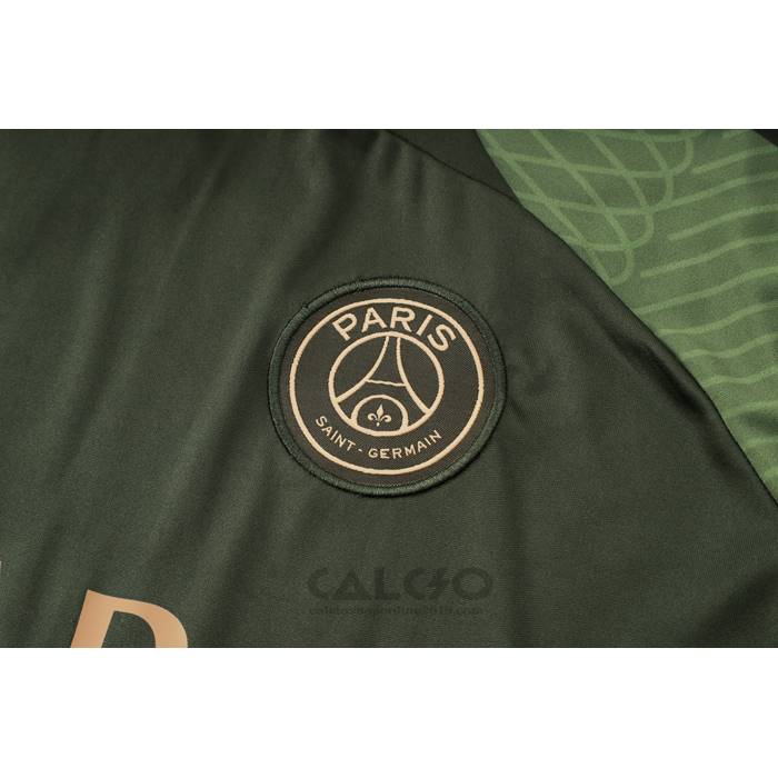 Tuta da Track Paris Saint-Germain Jordan Manica Corta 2024-2025 Verde - Pantaloncini